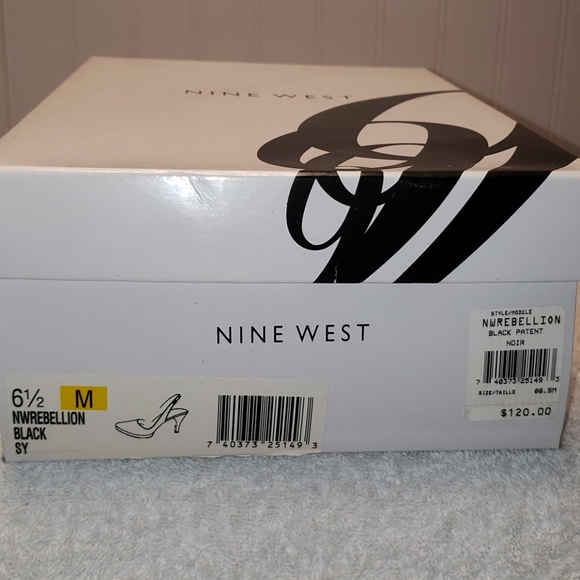 Nine West Rebellion black leather slingbacks, 6.5 - Picture 9 of 12